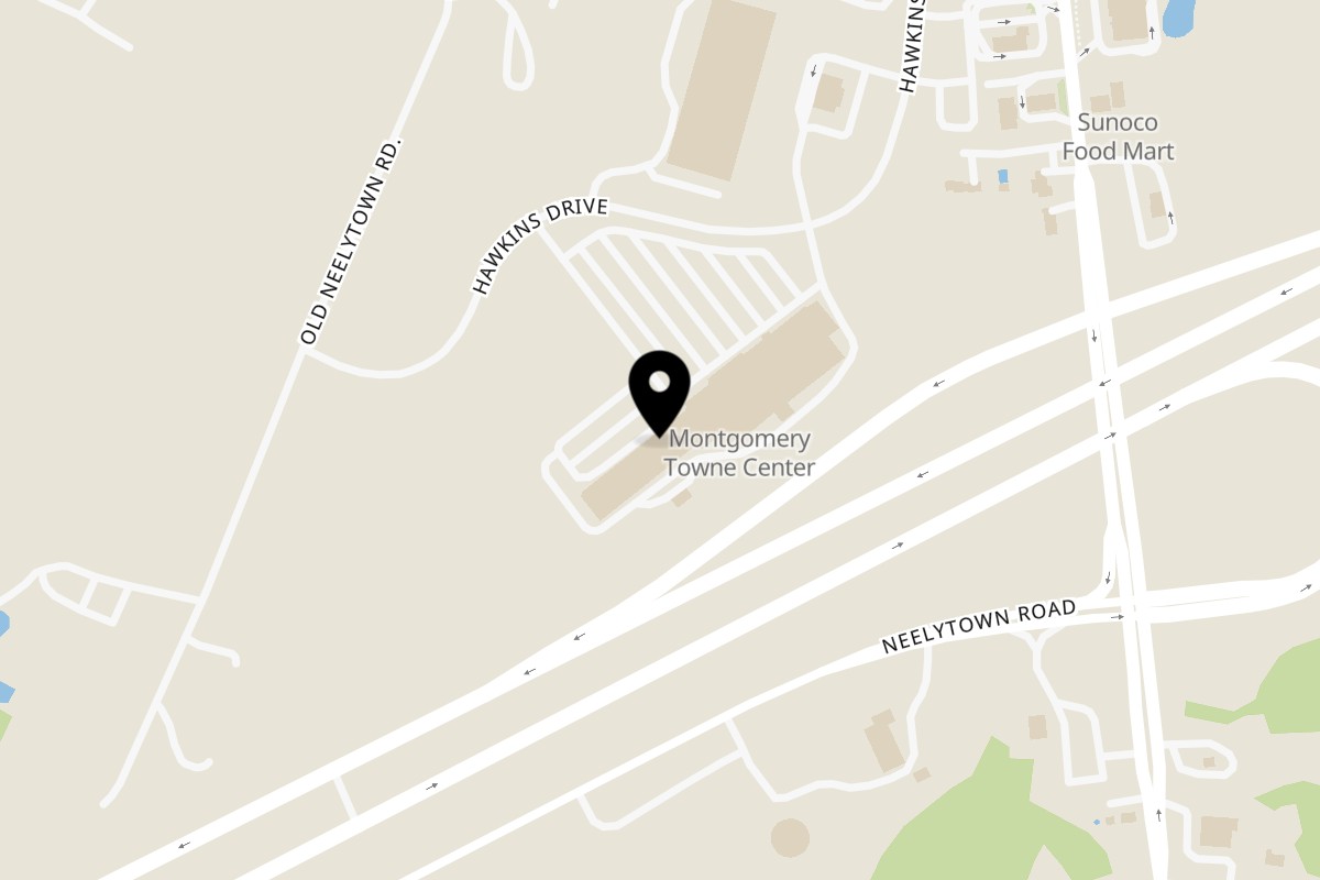 Map showing the location of Cascarino's on 121 Hawkins Dr in Montgomery